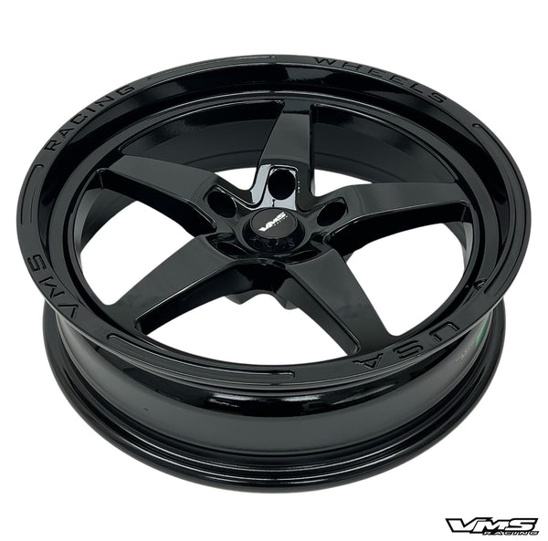 STREET DRAG RACE FRONT V-STAR WHEEL 18X5 5X114.3 -12 OFFSET (2.5" BACKSPACING) FOR 2005-2014 S197 (NO BREMBOS) & S550 FORD MUSTANG INCLUDING THE GT WITH PP BREMBO BRAKES 2024 S650 NON PP & DARKHORSE BLACK OR POLSHED // PART # VWST014, VWST028 or VWST097