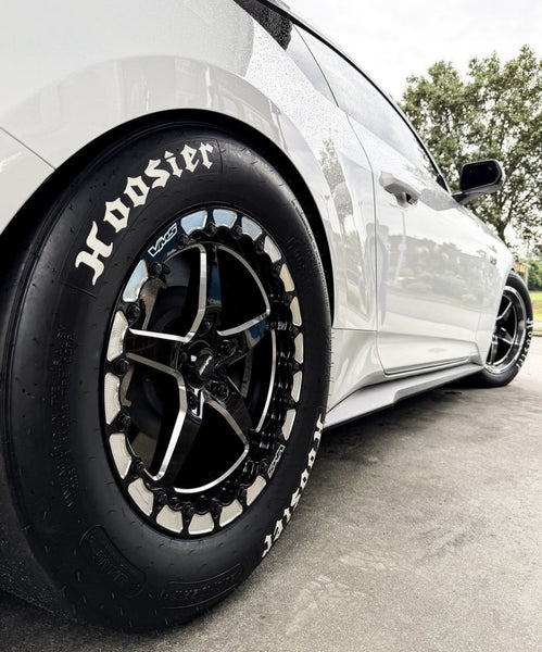 DRAG PACK BEADLOCK DRAG RACE V-STAR WHEELS 17x10 +54 OFFSET (7.6" BACKSPACING) & 18X5 5X114.3 -12 OFFSET FOR 05-14 S197 (NO BREMBO) 15-23 S550 FORD MUSTANG INCLUDING GT WITH PP BREMBO BRAKES 2024 S650 NON PP & DARKHORSE  // PART # VWST014 & VWST080