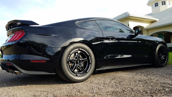 DRAG PACK STREET DRAG RACE V-STAR WHEELS 17x10 54 OFFSET & 18X5 5X114.3 -12 OFFSET 05-14 S197 (NO BREMBO) & S550 MUSTANG INCLUDING THE GT WITH PP BREMBO BRAKES 2024 S650 NON PP & DARKHORSE BLACK OR POLSHED // PART # VWST013 & 14, VWST027 & 28 VWST096 & 97