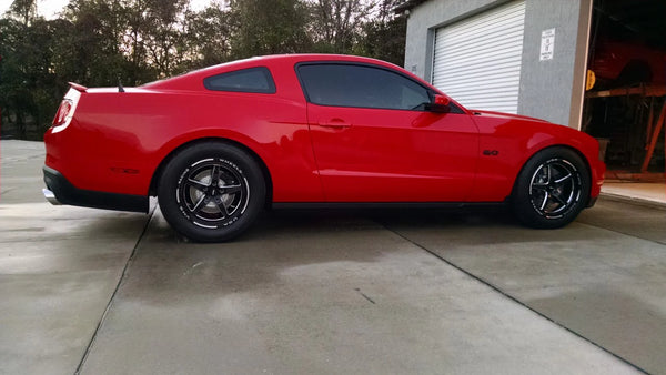 DRAG PACK STREET DRAG RACE V-STAR WHEELS 17x10 54 OFFSET & 18X5 5X114.3 -12 OFFSET 05-14 S197 (NO BREMBO) & S550 MUSTANG INCLUDING THE GT WITH PP BREMBO BRAKES 2024 S650 NON PP & DARKHORSE BLACK OR POLSHED // PART # VWST013 & 14, VWST027 & 28 VWST096 & 97