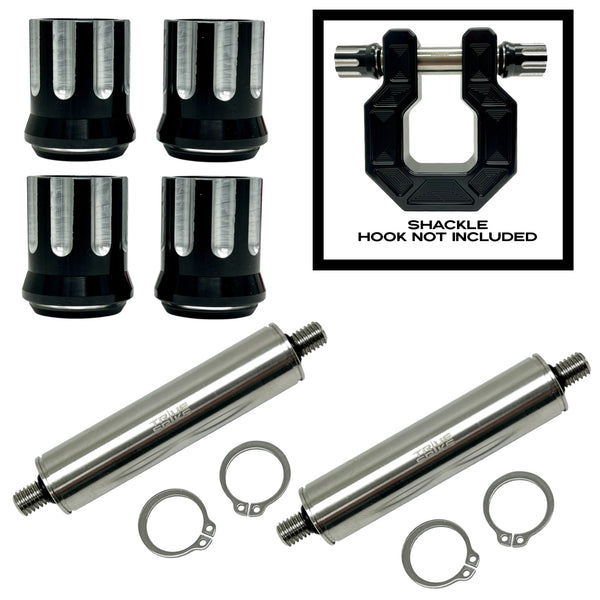 TRUE SPIKE STAINLESS STEEL TOW PULL PIN KIT 3/4" WITH SPIKES or BULLETS for BUMPER RECOVERY SHACKLE or TOW HOOK D RING