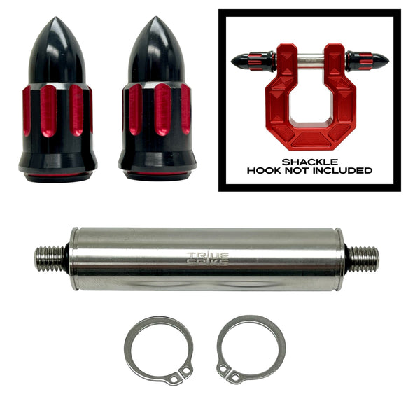 TRUE SPIKE STAINLESS STEEL TOW PULL PIN KIT 3/4" WITH SPIKES or BULLETS for BUMPER RECOVERY SHACKLE or TOW HOOK D RING