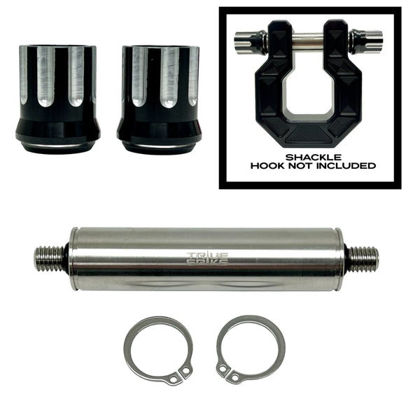 TRUE SPIKE STAINLESS STEEL TOW PULL PIN KIT 3/4" WITH SPIKES or BULLETS for BUMPER RECOVERY SHACKLE or TOW HOOK D RING