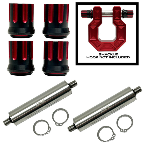 TRUE SPIKE STAINLESS STEEL TOW PULL PIN KIT 3/4" WITH SPIKES or BULLETS for BUMPER RECOVERY SHACKLE or TOW HOOK D RING