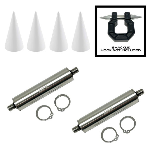 TRUE SPIKE STAINLESS STEEL TOW PULL PIN KIT 3/4" WITH SPIKES for BUMPER RECOVERY SHACKLE or TOW HOOK D RING