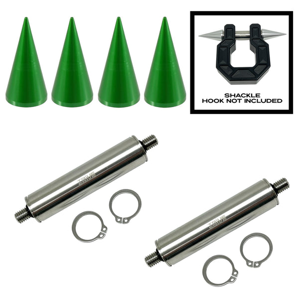 TRUE SPIKE STAINLESS STEEL TOW PULL PIN KIT 3/4" WITH SPIKES for BUMPER RECOVERY SHACKLE or TOW HOOK D RING