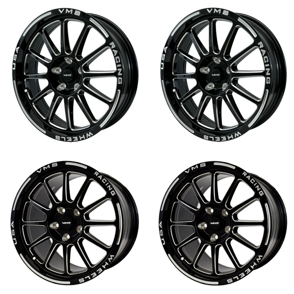 DRAG PACK STREET DRAG RACE BLACK HAWK 17x10 44 OFFSET & 18x5 -25 OFFSET 5X120.7 10-23 GEN 5/6 CAMARO SS & V6, 08-09 PONTIAC G8 GT, 14-17 CHEVY SS,  08-14 CADILLAC CTS-V, 06-13 CORVETTE Z06 & GS // PART# VWBH017 & VWBH018