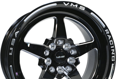 FRONT or REAR DRAG RACE V-STAR 5 LUG WHEEL 15x8 5X100/ 5X120.7 (5x4.75) 20 OFFSET (5 1/4