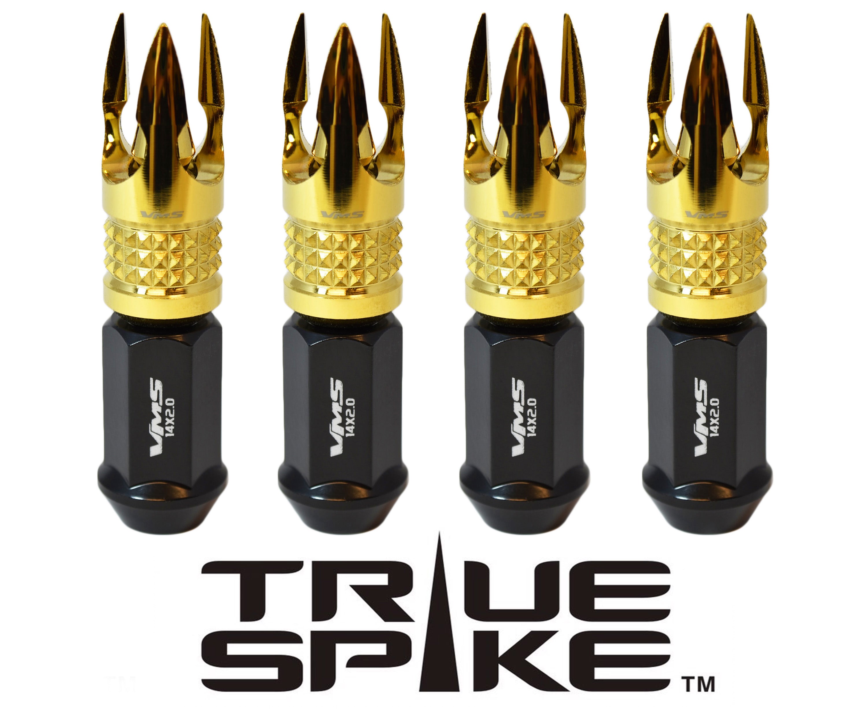 1/2-20 101MM LONG MACHINED SPIRAL SPIKE FORGED STEEL LUG NUTS ANODIZED