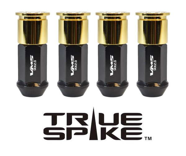 14X1.5 MM 73 MM LONG FORGED STEEL "GO AHEAD MAKE MY DAY" LUG NUTS WITH ANODIZED ALUMINUM CAP 00- UP CHEVROLET SILVERADO TAHOE GMC SIERRA 12-UP DODGE RAM 15-UP F150 // CAP: 20MM DIAMETER 22MM HEIGHT PART # LGC013 & LGC014