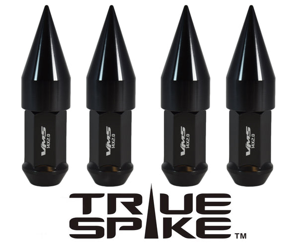 14X2.0 MM 101MM LONG 2ND DESIGN SPIKE (25MM DIAMETER) STEEL LUG NUTS ANODIZED ALUMINUM CAPS TRUCK LENGTH 04-14 FORD F150 RAPTOR TREMOR EXPEDITION // 25MM CAP DIAMETER 51MM CAP LENGTH PART NUMBER LGC021