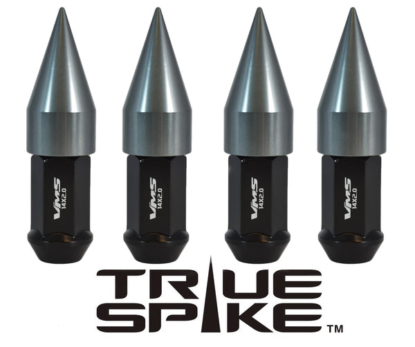 14X2.0 MM 101MM LONG 2ND DESIGN SPIKE (25MM DIAMETER) STEEL LUG NUTS ANODIZED ALUMINUM CAPS TRUCK LENGTH 04-14 FORD F150 RAPTOR TREMOR EXPEDITION // 25MM CAP DIAMETER 51MM CAP LENGTH PART NUMBER LGC021