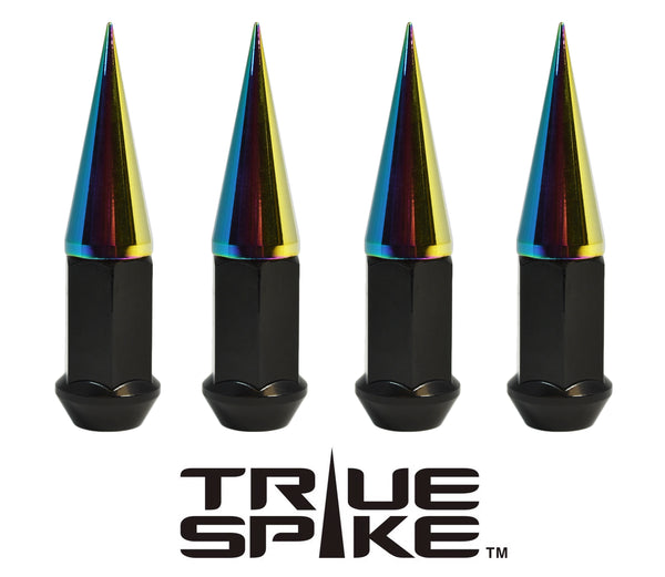 14x1.5 MM 89MM LONG CARS ONLY! NO TRUCKS! 20MM WIDE SPIKES STEEL LUG NUTS ANODIZED ALUMINUM CAPS NEON COLORS 09-20 CHEVY CAMARO 15-20 FORD MUSTANG 06-20 DODGE CHARGER CHALLENGER 300 // 20MM CAP DIAMETER 51MM CAP LENGTH PART # LGC035