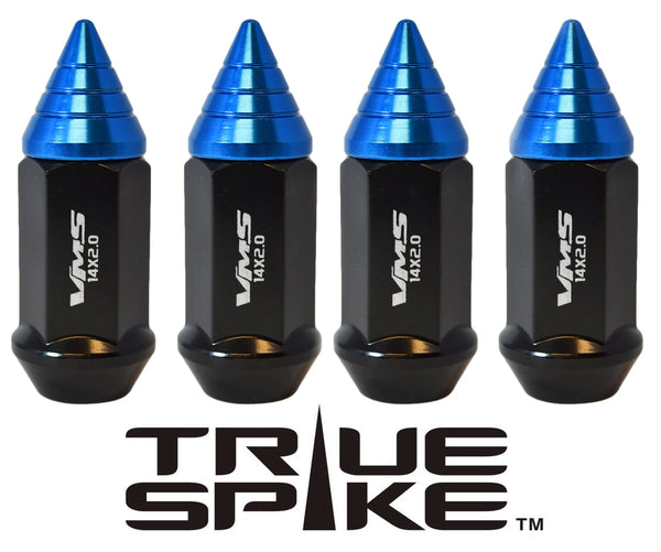 14x1.5 MM 62MM LONG CNC MACHINED FORGED STEEL EXTENDED SMALL SPIRAL SPIKE LUG NUTS ANODIZED ALUMINUM CAP 00- UP CHEVROLET SILVERADO TAHOE GMC SIERRA 12-UP DODGE RAM 15-UP F150 // 20MM DIAMETER 21MM HEIGHT PART # LGC011