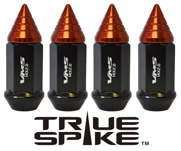 14x1.5 MM 62MM LONG CNC MACHINED FORGED STEEL EXTENDED SMALL SPIRAL SPIKE LUG NUTS ANODIZED ALUMINUM CAP 00- UP CHEVROLET SILVERADO TAHOE GMC SIERRA 12-UP DODGE RAM 15-UP F150 // 20MM DIAMETER 21MM HEIGHT PART # LGC011