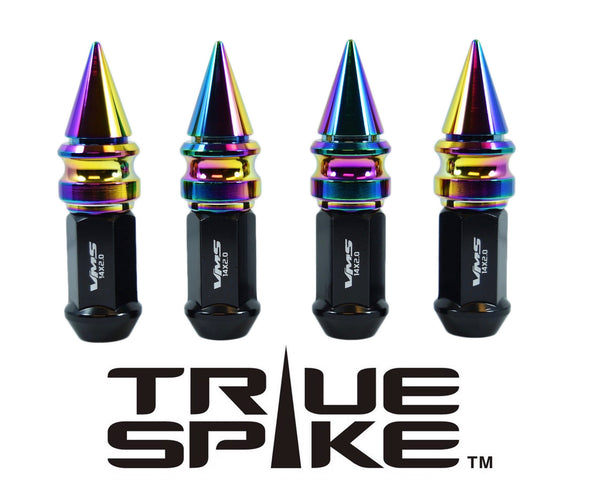 14x2.0 MM 101MM LONG RIBBED SPIKE (25MM DIAMETER) STEEL LUG NUTS ANODIZED ALUMINUM CAPS TRUCK LENGTH 04-14 FORD F150 RAPTOR TREMOR EXPEDITION // 25MM CAP DIAMETER 51MM CAP LENGTH PART NUMBER LGC028