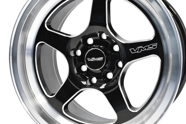 MOHAWK WHEEL 15X8 5x100 20 OFFSET 5 LUG BLACK MILLING FINISH // PART # VWMK004