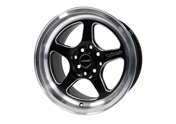 MOHAWK WHEEL 15X8 5x100 20 OFFSET 5 LUG BLACK MILLING FINISH // PART # VWMK004