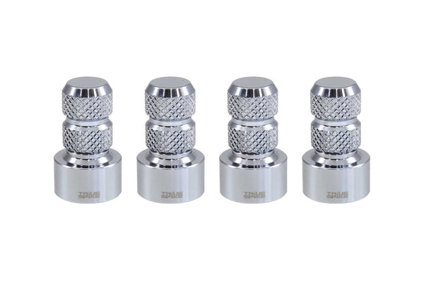 TPMS (TIRE PRESSURE MONITORING SYSTEM) KNURLED BILLET ALUMINUM AIR TIRE RIM WHEEL VALVE STEM CAP COVER KIT AVAILABLE IN MANY COLORS // PART # WVC002