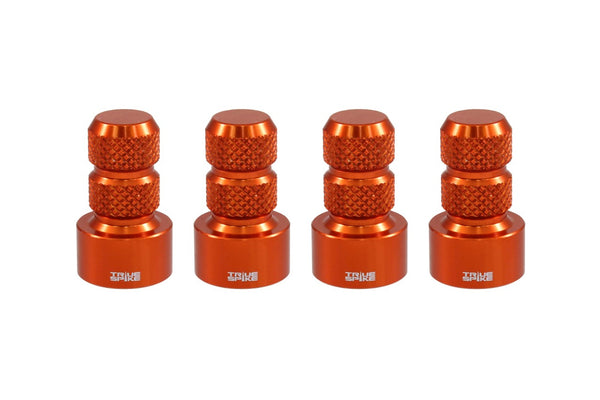 TPMS (TIRE PRESSURE MONITORING SYSTEM) KNURLED BILLET ALUMINUM AIR TIRE RIM WHEEL VALVE STEM CAP COVER KIT AVAILABLE IN MANY COLORS // PART # WVC002