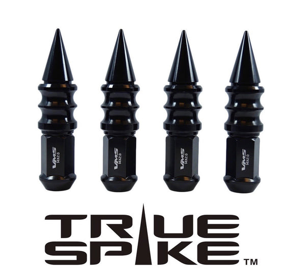 9/16-18 124MM LONG CNC MACHINED FORGED STEEL EXTENDED RIBBED SPIKE LUG NUTS ANODIZED ALUMINUM TRUCK LENGTH 65-87 CHEVROLET (8 LUG ONLY) C20 C30 K20 K30  GMC 02-11 DODGE RAM 80-98 FORD F250 F350 // 25MM CAP DIAMETER 73MM CAP LENGTH PART NUMBER LGC029